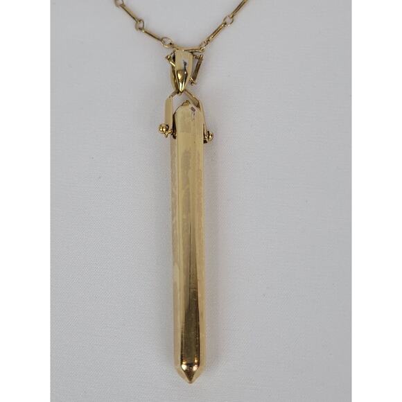 Stella & Dot Gold Tone Rebel Drop Pendant Chain Necklace Losbter Closure 30" - Picture 4 of 5